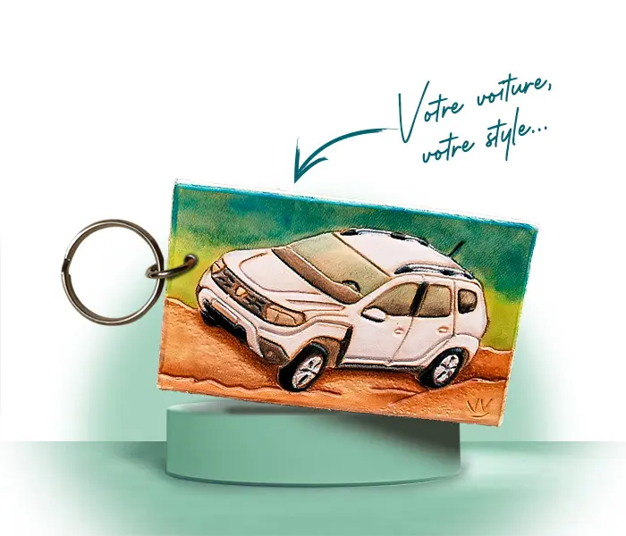 Pratique et évocateur, ce porte-clés en forme de voiture garde vos clés en sécurité tout en servant de souvenir personnalisable