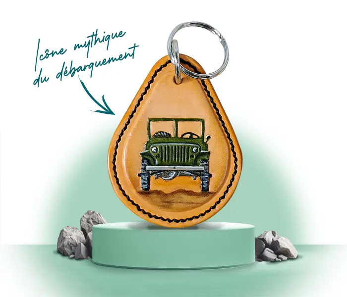 Porte-clé jeep Willys- Cuirs du bocage