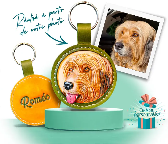 Porte-clé réalisé à partir d'une photo de votre toutou